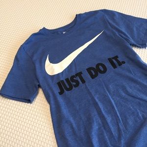 Nike Just Do It Blue T-Shirt with Swoosh